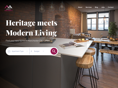 Landing page for a real estate organisation design ui ux web