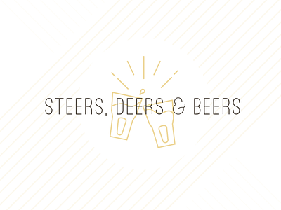 Steers, Deers & Beers simple stag and doe ticket