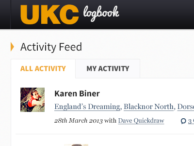 UKC Logbook Concept climbing concept social ui