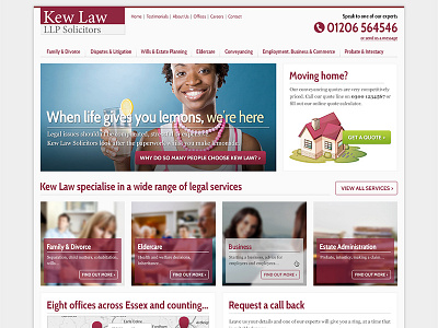 Solicitors Home Page design web