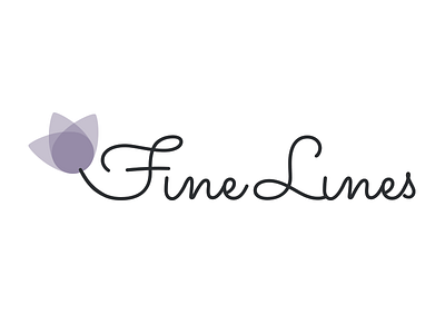 Fine Lines Logo branding flower healthcare logo motif script