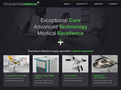 Medical Equipment website homepage