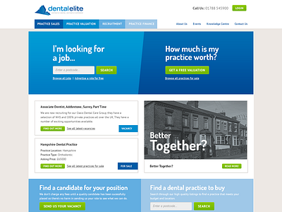 Website home page dental flat healthcare ui web design