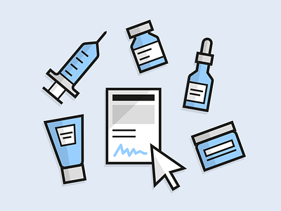 Prescription Icons drugs healthcare icon illustration prescription vector