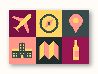 Wine tour colour icons