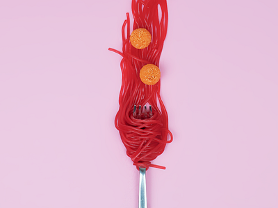 Spaghetti and meatballs artdirection candy creative creative design food