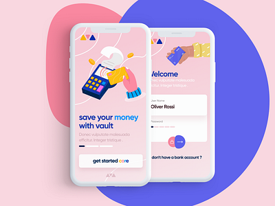 Core Money App app color food illustration iphone landing logo page ui web