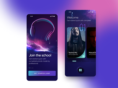Music App app color iphone landing logo page responsive time ui web