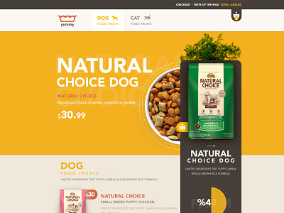 Yummy animal cat color dog food good logo shop treats typography