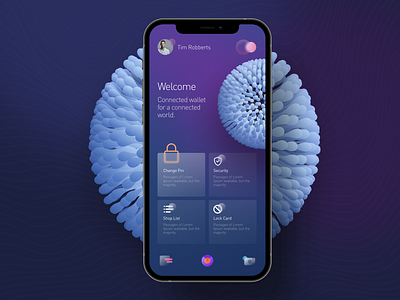 Wallet Profile app color design iphone landing logo page ui web