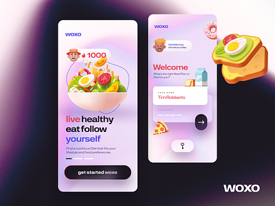 Healthy App 3d animation app branding color design graphic design illustration iphone logo motion graphics page ui web