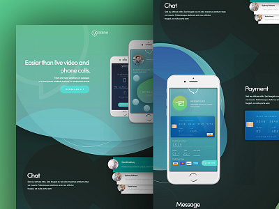 Landing Page App app chat color ios landing live logo page phone