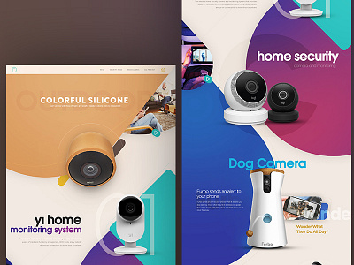 Landing Page camera color design dog landing logo page responsive web