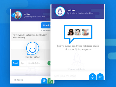 Chat Jetlink app chat color contact form jetlink logo message smile