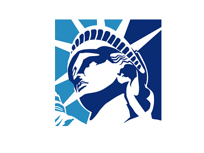 Grid Liberty Icon blue icon illustration statue of liberty vector