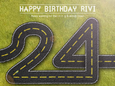 Route 24 24 asphalt birthday etc road route street stripe wishes