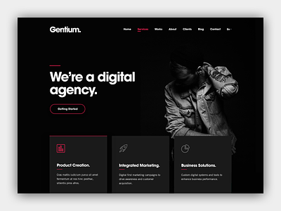 Gentium — A Creative Digital Agency Website app design digital agency digital marketing digital strategy html5 sketch app typography ui ux vector wordpress