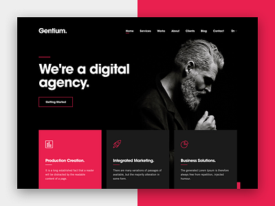 Gentium for Creative Digital Agencies - Dark Version design digital agency digital marketing digital strategy html5 illustration sketch app typography ui ux wordpress