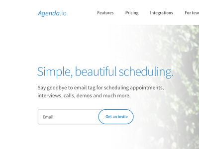 Website for SaaS startup Agenda Ltd blue design light saas simple ui ux web design