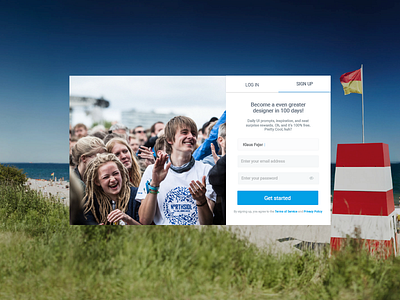 Sign up / login box login sign up ui ux website
