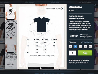 Sizeguide buy ecommerce magento product quick look quick view size guide