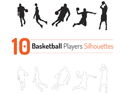 Basketball Players Outline Silhouette