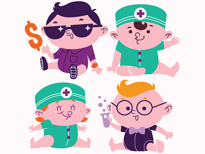 Babies baby character design illustration toddlers