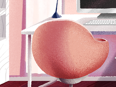 Study furniture illustration interior noise office pink study textures