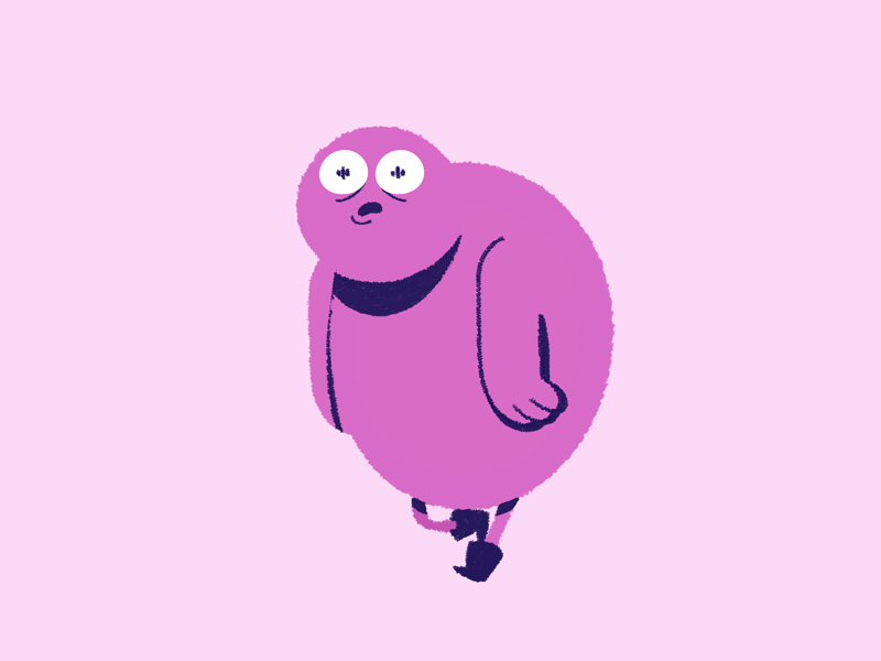 Walk Bounce animation character design doodle gif