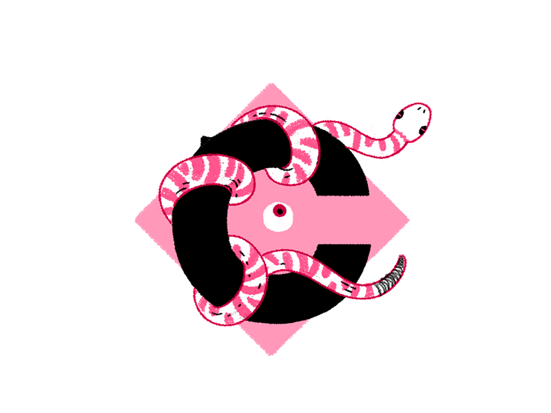 36 Days of Type C 36 days of type animation curse eyeball hex illustration snake