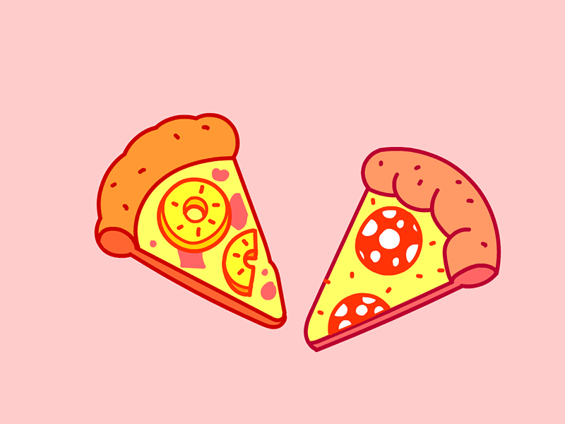 Pizza Love animate animation drawing fast food gif hawaiian heart illustration love pepperoni pineapple pizza