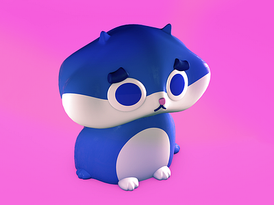 George 3d 3d modeling c4d cat character character design design kitten