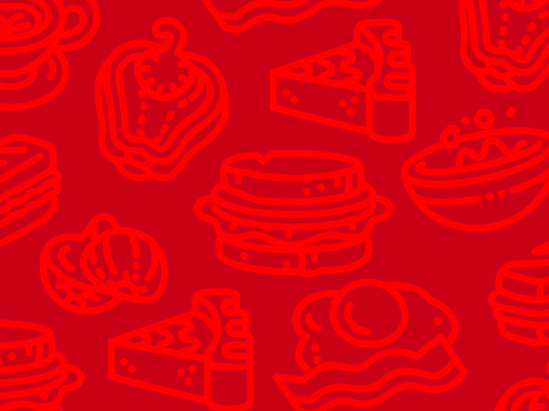 Yummy Food bacon cake design eggs food icons illustration monoline onion sandwich