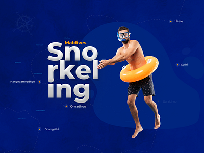 Snorkeling. Landing design illustration landing travel ui web