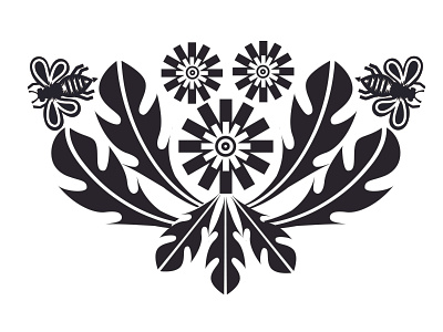dandelion adobe illustrator black and white decorative graphic illustration qcassetti trumansburg vector