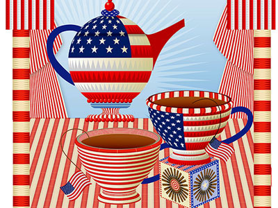 My America: Tea Party america american decorative flag illustration party politics qcassetti tea