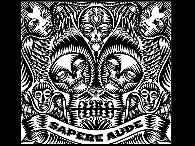 Sapere Aude 2014 black and white day of the dead memento mori qcassetti skulls