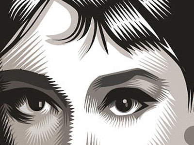 the eyes have it adobe illustrator black and white linear qcassetti tone vector woman