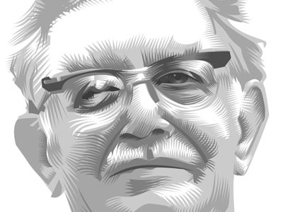 Portrait adobe illustrator black and white glasses ithaca graphic man portrait qcassetti vector