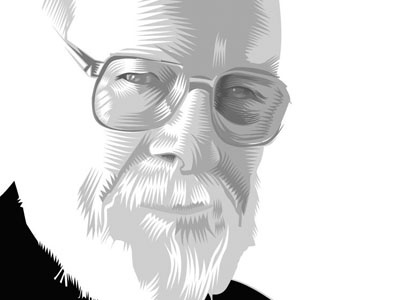 Portrait adobe illustrator black and white glasses ithaca graphic man portrait qcassetti vector