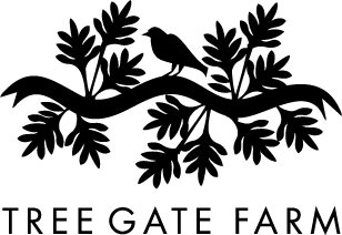 Tree Gate 3 black and white farm heart logo pen and ink scherenschnitte treegate trumansburg