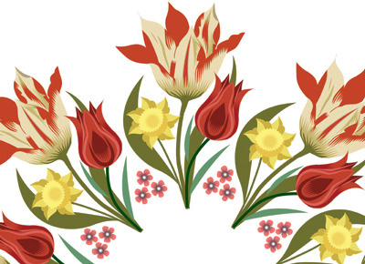 Tulipwreath adobe illustrator floral flower qcassetti tulip vector wreath