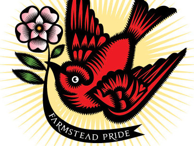 logo for Redbyrd Orchards bird floral illustration illustration decorative logo qcassetti red vector