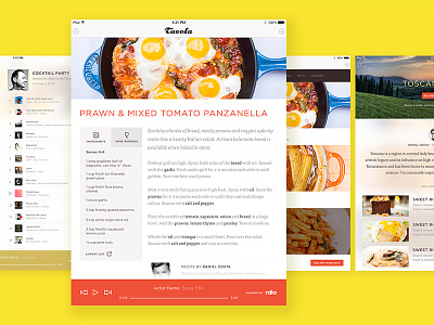 Tavola Recipe Application cooking ios mobile app product design ux design