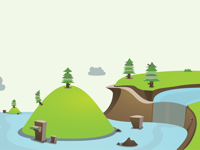 NationBuilder Footer cartoon footer river trees