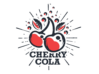 Cherry Cola illustration logo vector