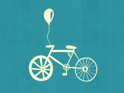 Congratulations balloon bike celebration gift illustration