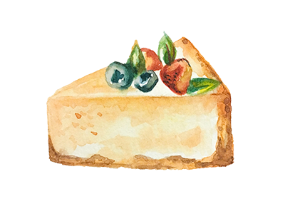 Cheesecake cheesecake dessert food illustration strawberry watercolor