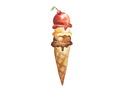 Ice Cream dessert food ice cream illustration watercolor