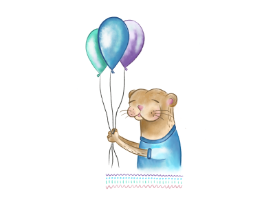 Otter animal balloons character cute friendly happy illustration otter pattern smile